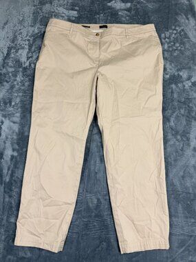 Talbots Womens 22W Stretch Cotton Chino Pants Beige